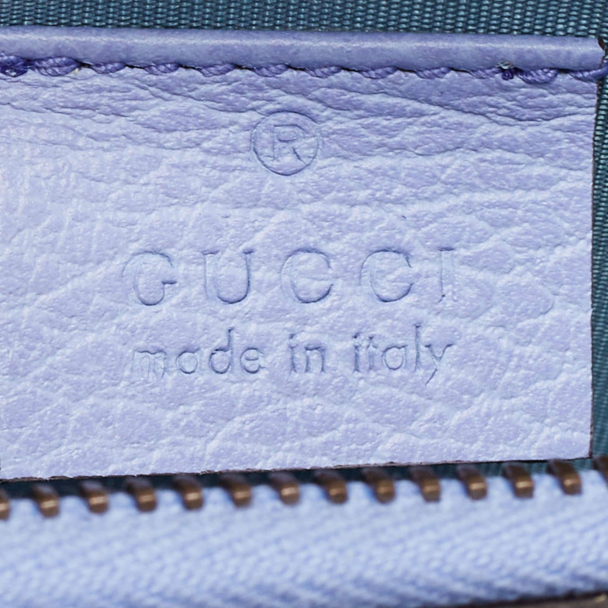 Gucci Lavender Leather Garden Cat Slim Clutch 2
