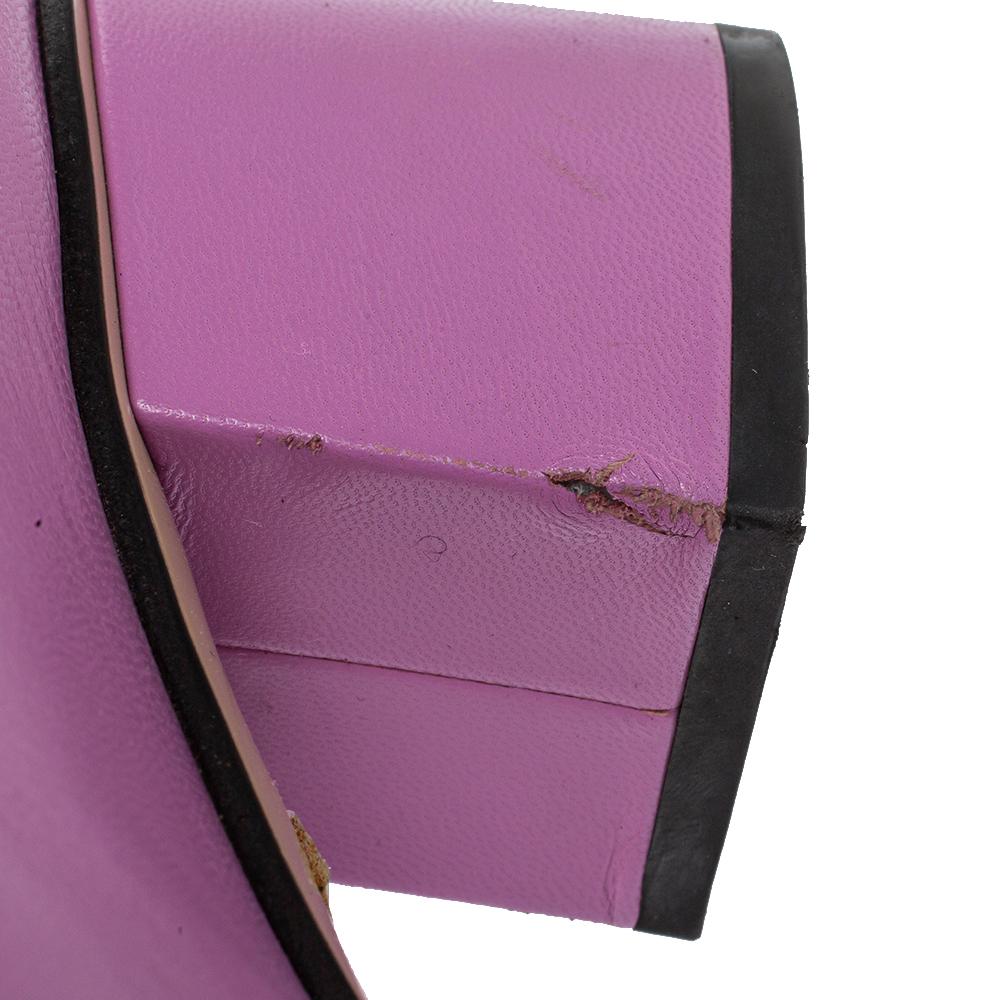 Gucci Lavender Leather GG Marmont Fringe Loafer Pumps Size 38 1