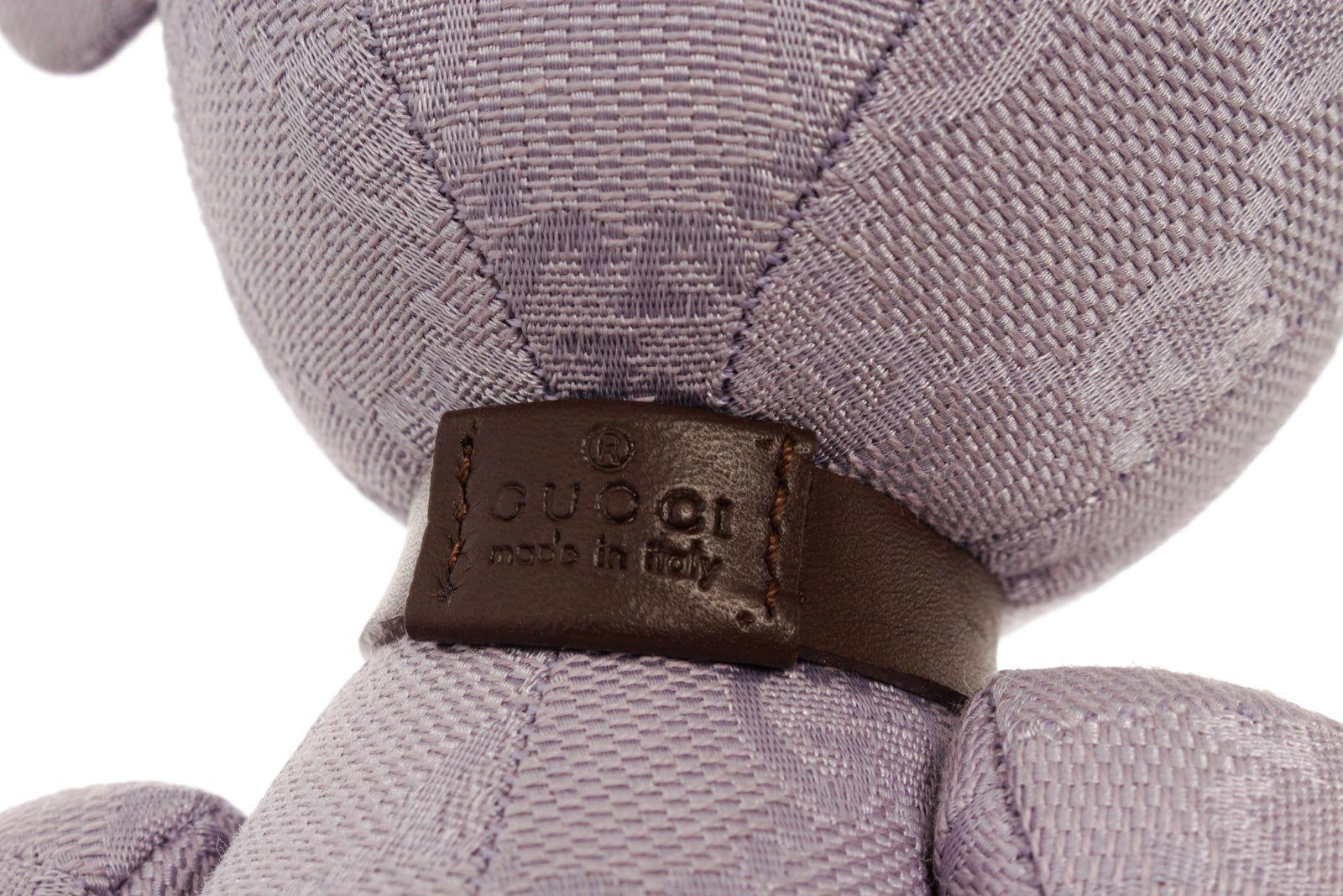Gucci Lavender Monogram Stuffed Teddy Bear In Good Condition For Sale In Irvine, CA