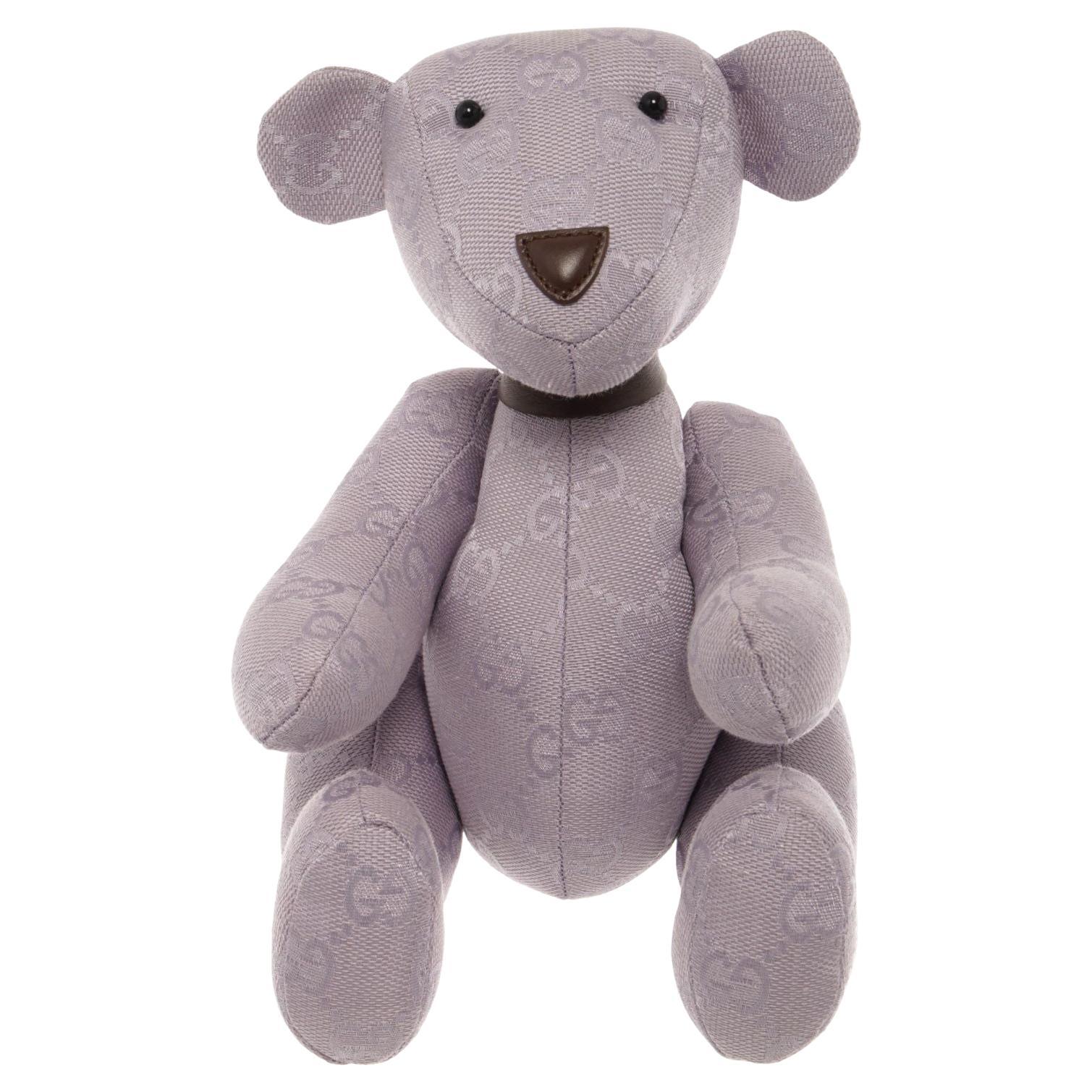 Gucci Lavender Monogram Stuffed Teddy Bear For Sale