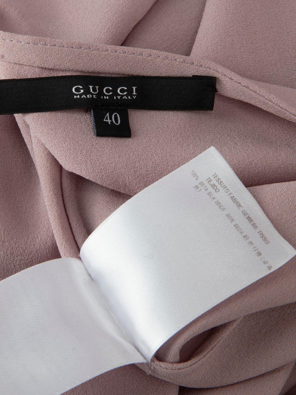 Gucci Lavender Silk Cowl Neck Blouse Size S For Sale 4