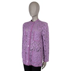 GUCCI lavender viscose 2018 FLORAL LACE OVERSHIRT Jacket 42 M