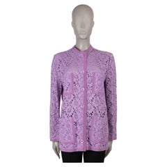 GUCCI lavender viscose 2018 FLORAL LACE OVERSHIRT Jacket 42 M