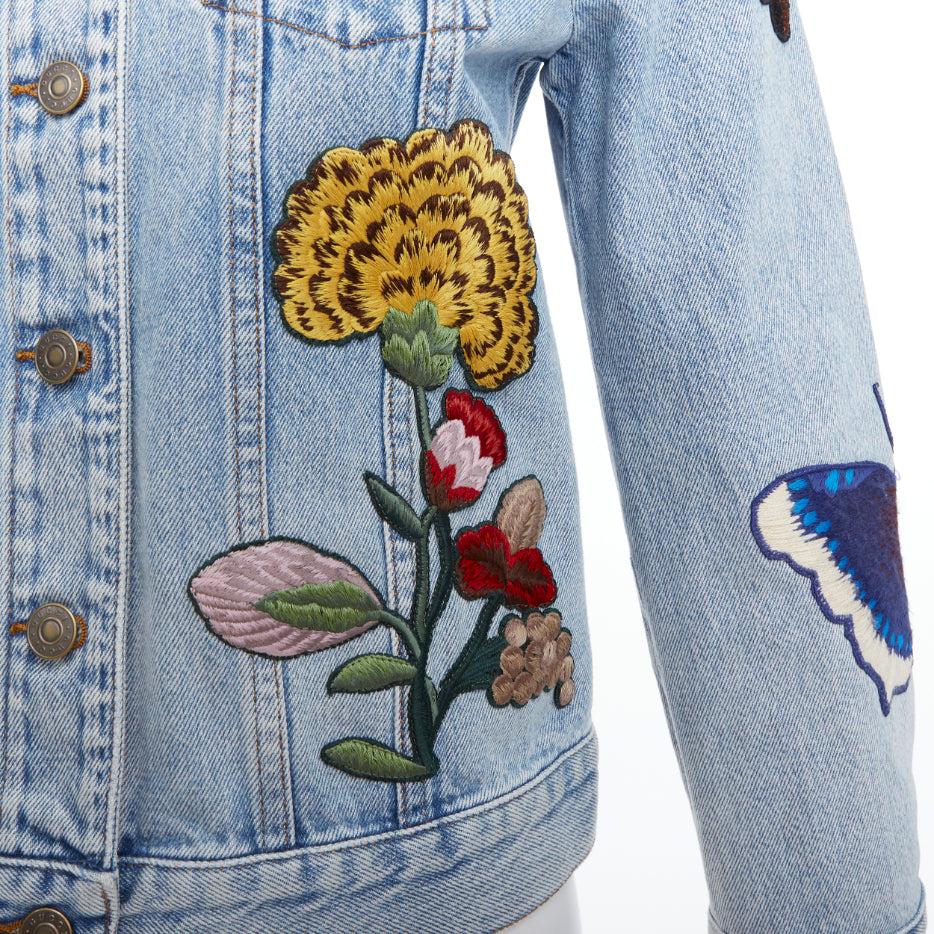 GUCCI L'Aveugle Par Amour chaqueta vaquera bordada parche azul IT38 XS 3