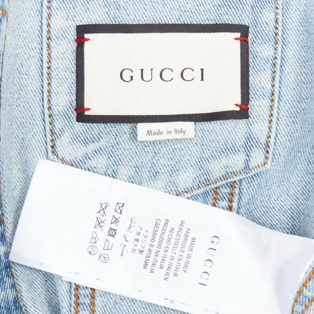 GUCCI L'Aveugle Par Amour chaqueta vaquera bordada parche azul IT38 XS 4