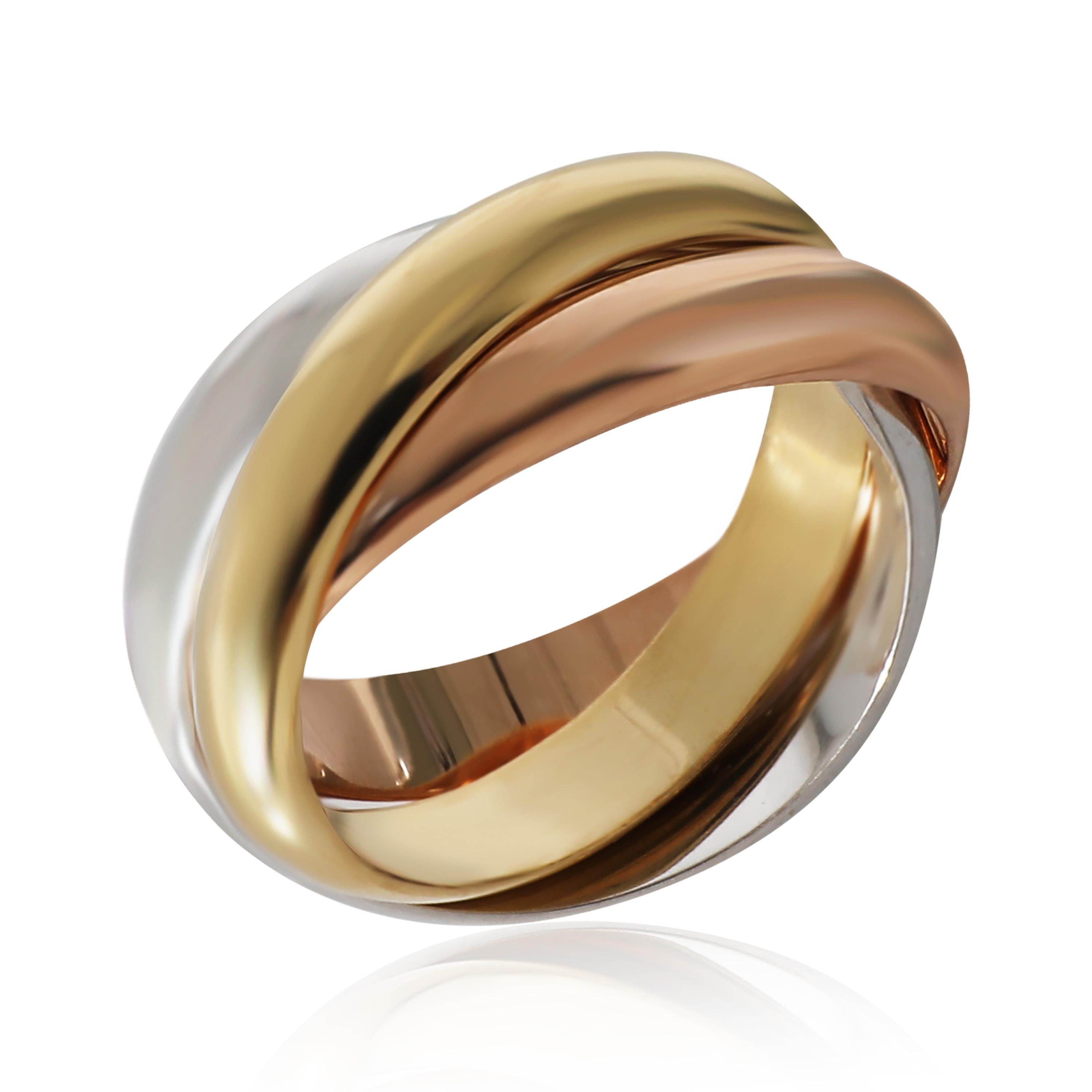 Cartier Trinity Ring in 18k Tri-Color Gold In Excellent Condition For Sale In New York, NY
