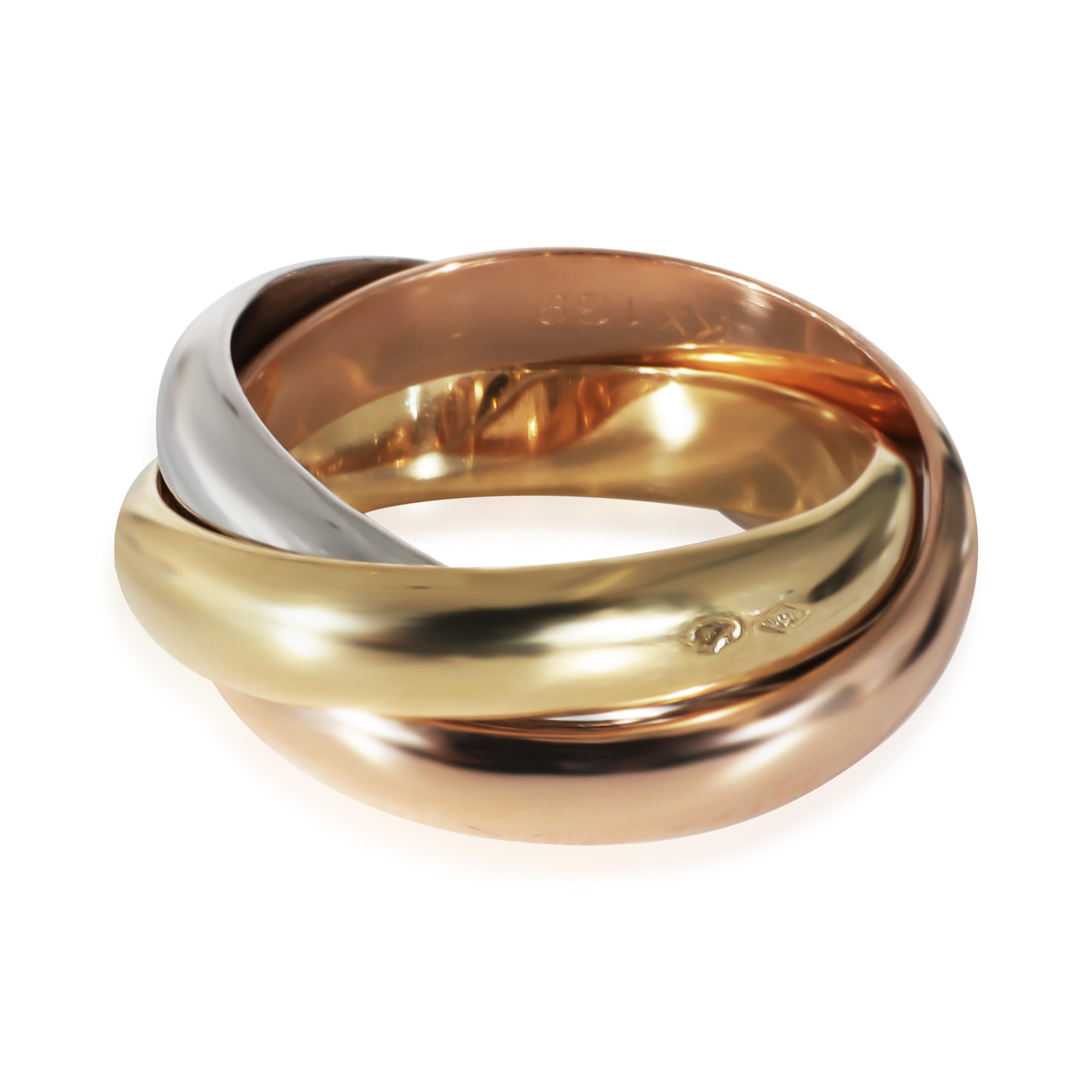 Women's Cartier Trinity Ring in 18k Tri-Color Gold For Sale