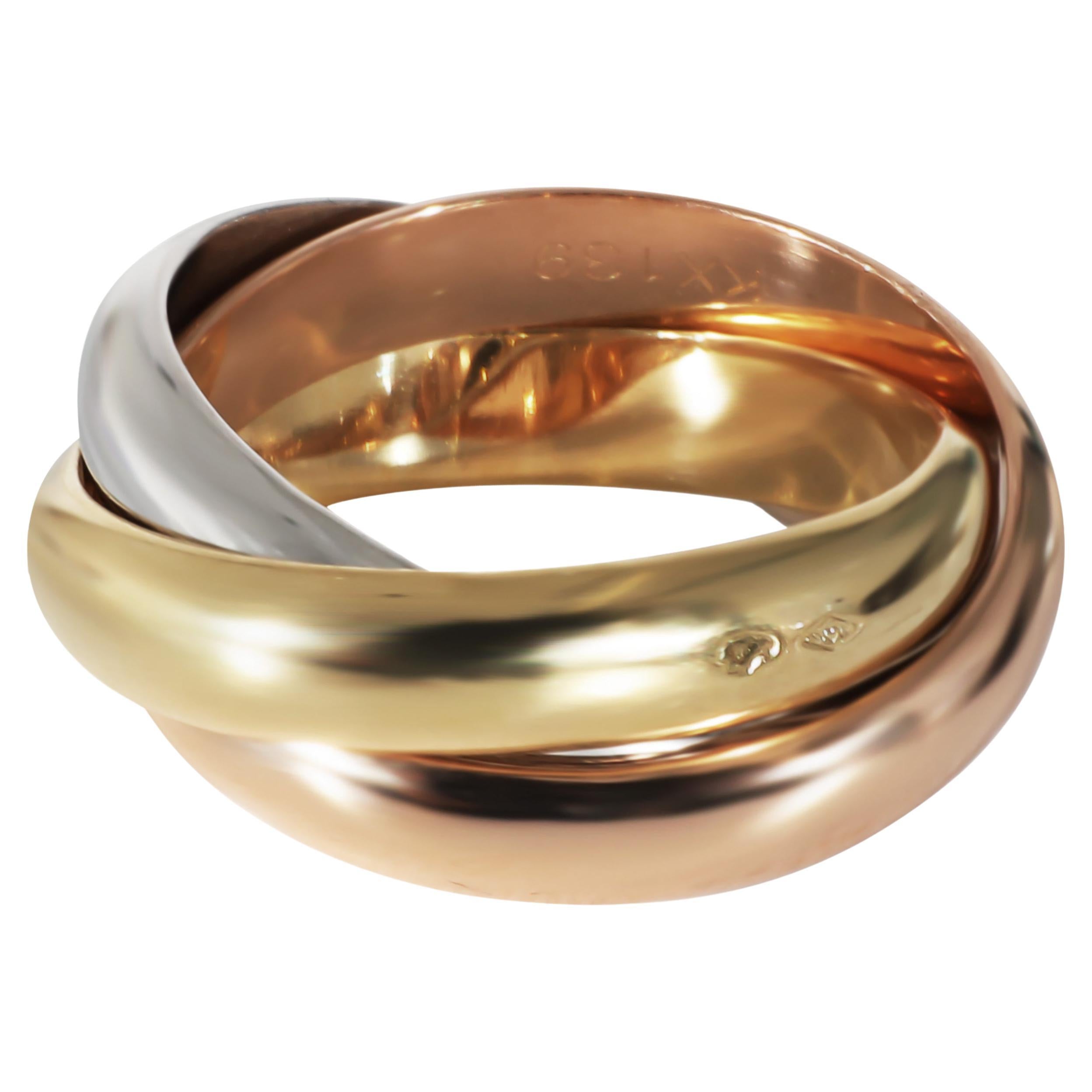 Cartier Trinity Ring in 18k Tri-Color Gold For Sale