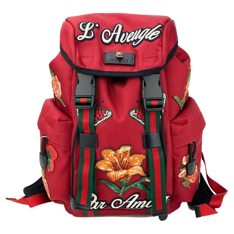 Gucci GG Supreme Monogram L`Aveugle Par Amour Print Backpack