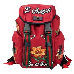 Gucci L'Aveugle Par Amour Techpack Red Canvas Backpack Limited Edition