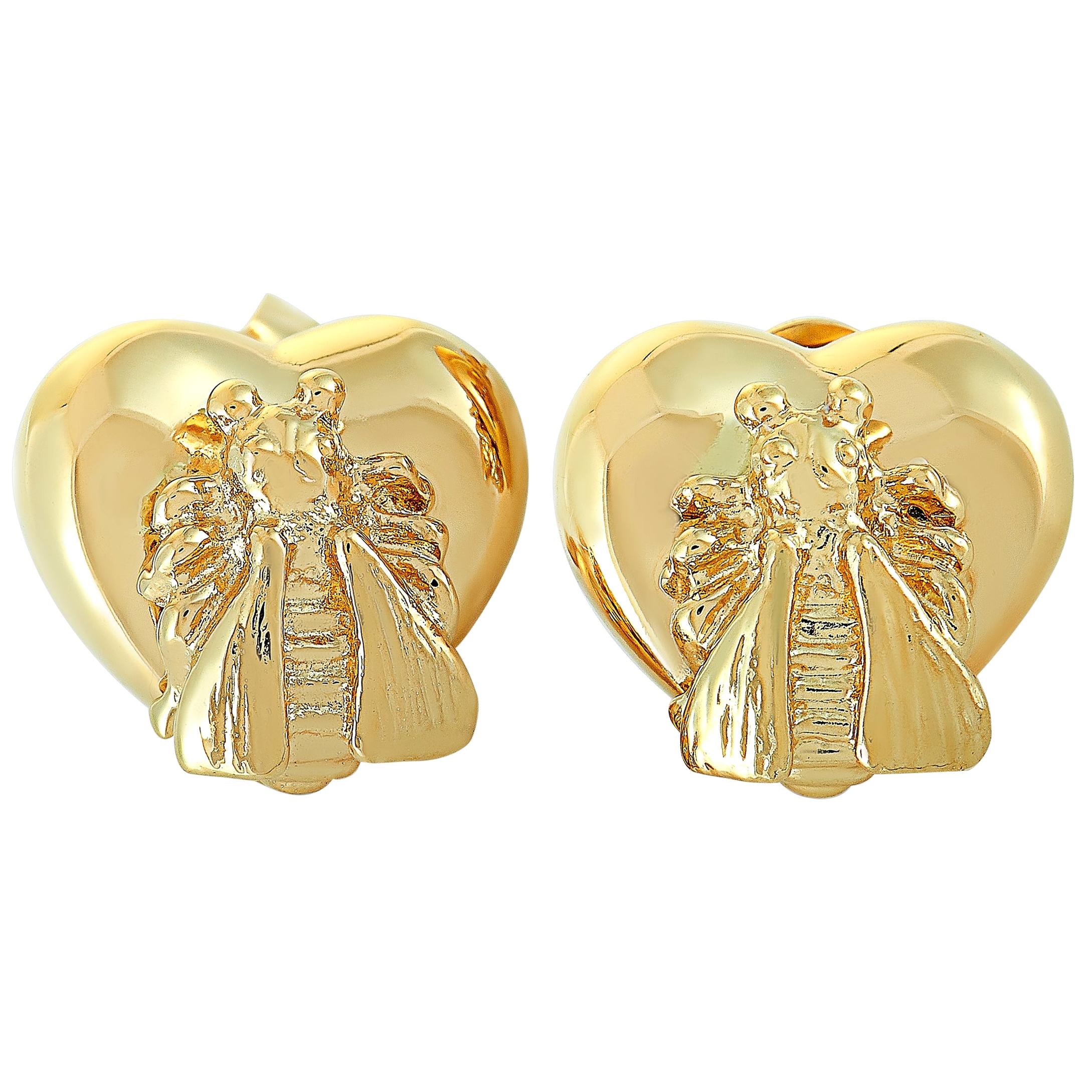 Gucci Le Marché des Merveilles 18 Karat Yellow Gold Bee Motif Earrings