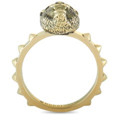 Gucci Le Marché Des Merveilles 18 Karat Yellow Gold Diamond Feline Motif Ring
