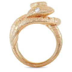 Gucci Le Marché Des Merveilles 18 Karat Rose Gold Diamond Snake Ring
