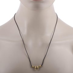Gucci Le Marché des Merveilles 18K Yellow Gold Feline and Hands Black Cord