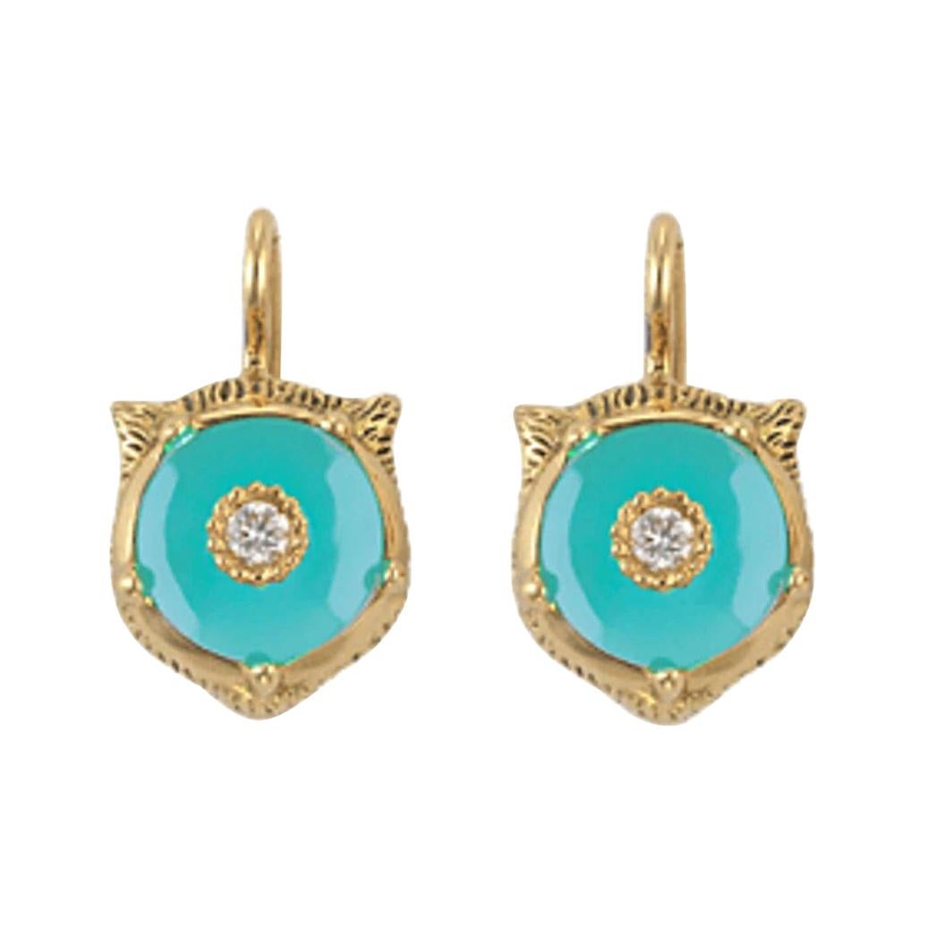 Gucci Le Marché Des Merveilles Turquoise and Diamond Earrings YBD502831004