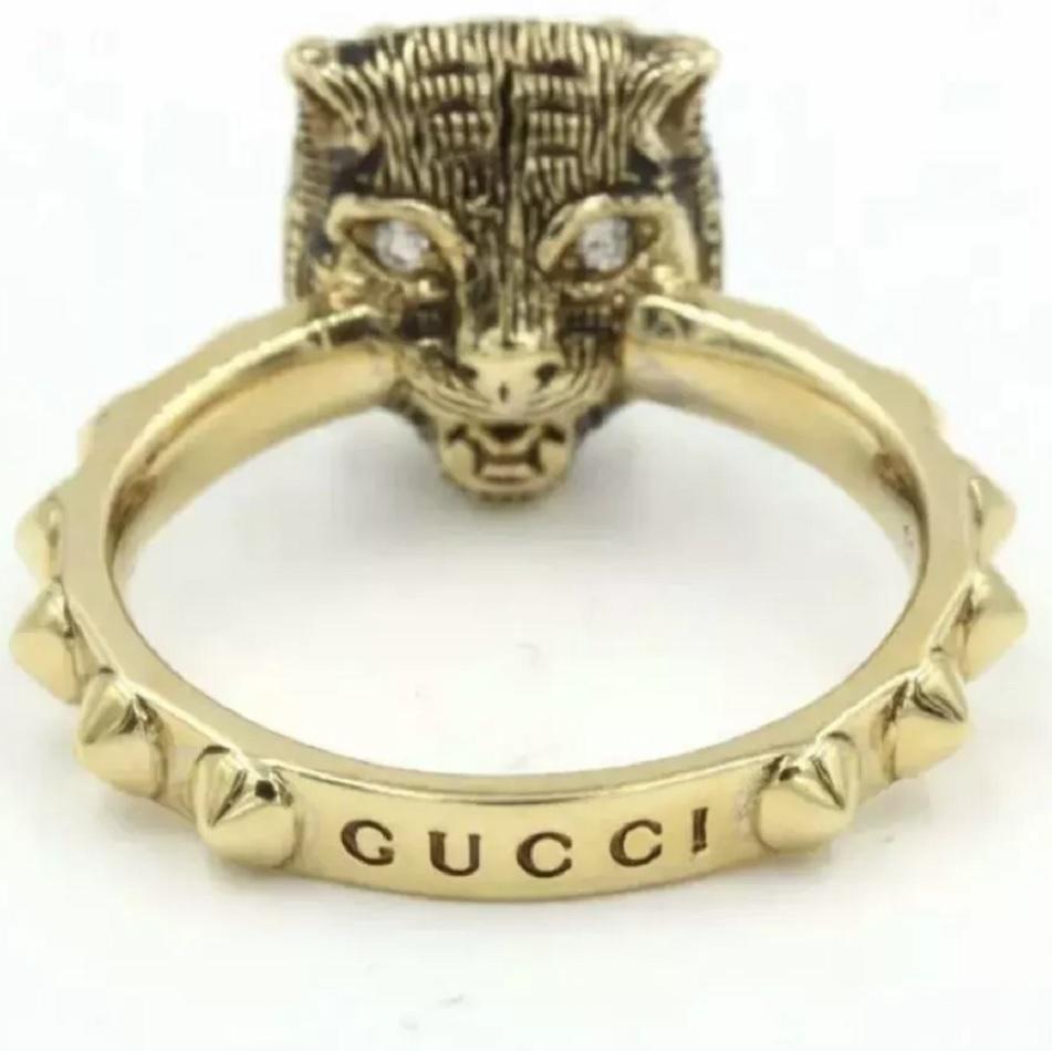 Anillo Gucci Le Marche Des Merveilles Motivo Turquesa y Diamante Talla 6.75 Corte brillante en venta
