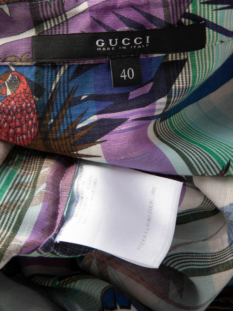 Women's Gucci Leaf Print Check Shirt Size S For Sale