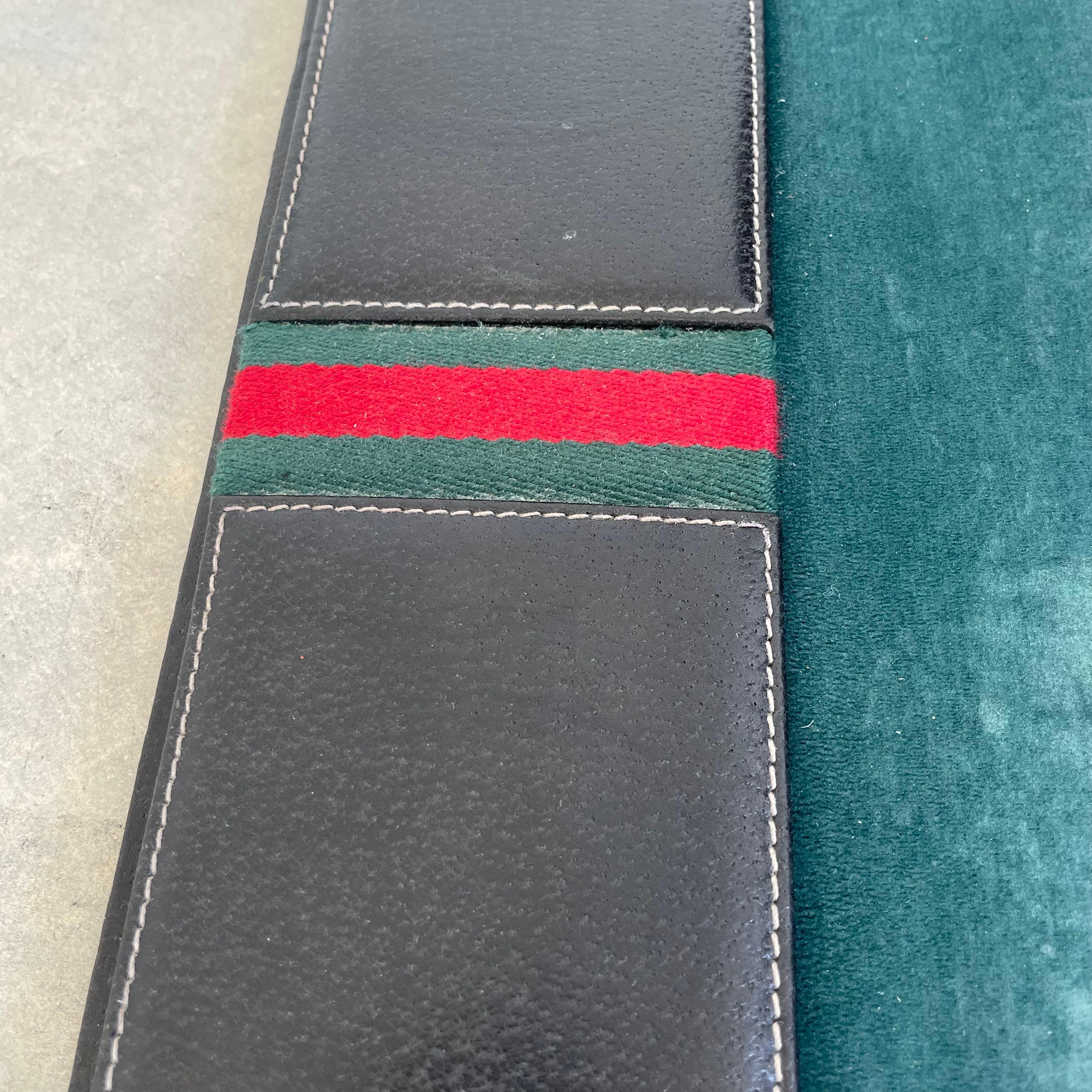 Gucci Leather and Velvet Desk Set, 1980s Italy For Sale 4