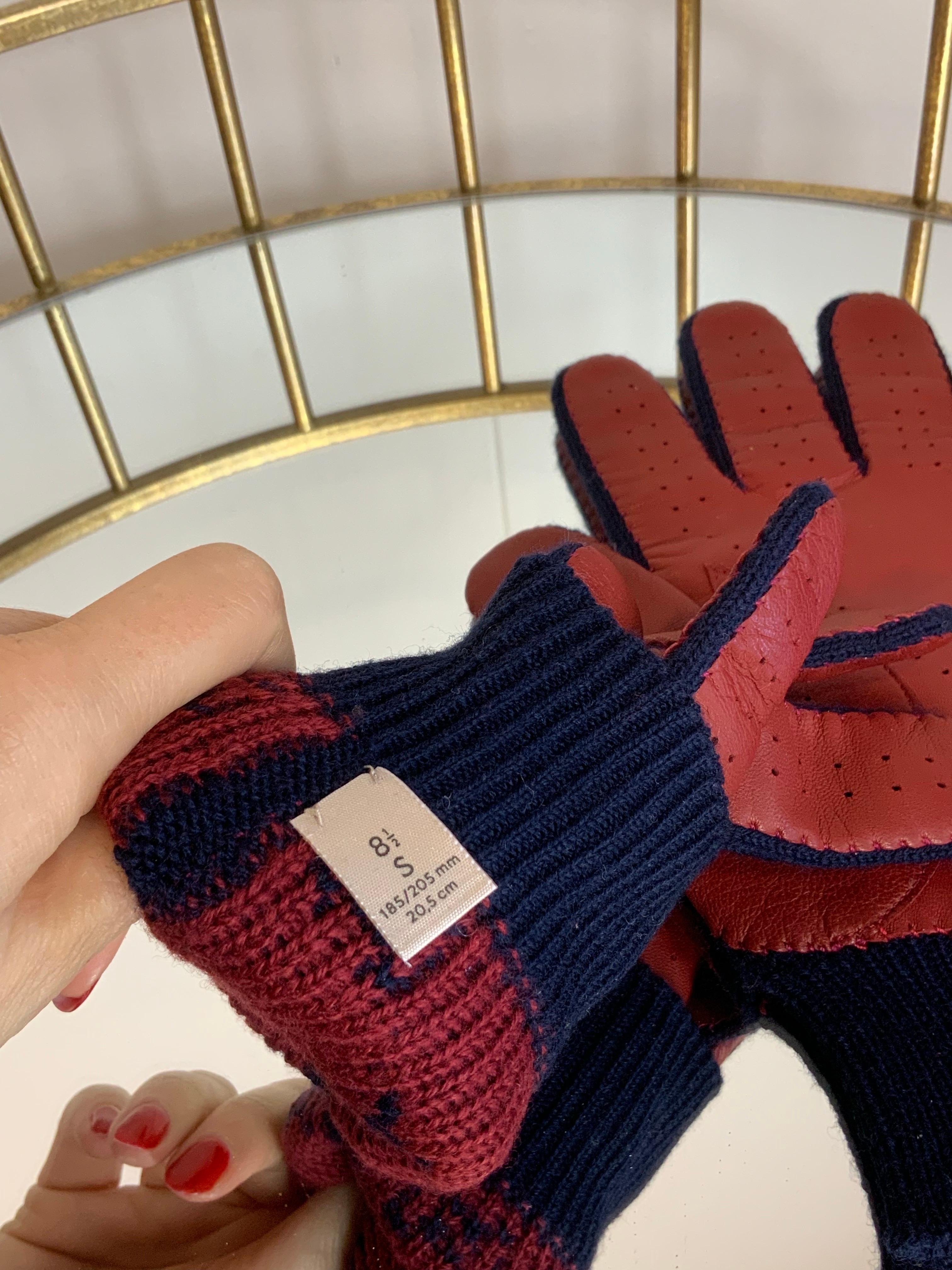 Gucci leather and wool Gloves For Sale 1