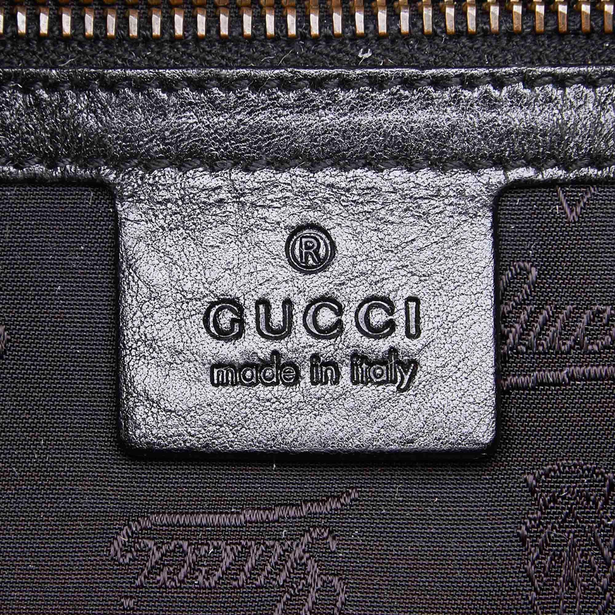 Black Gucci Leather Babouska Hobo Bag