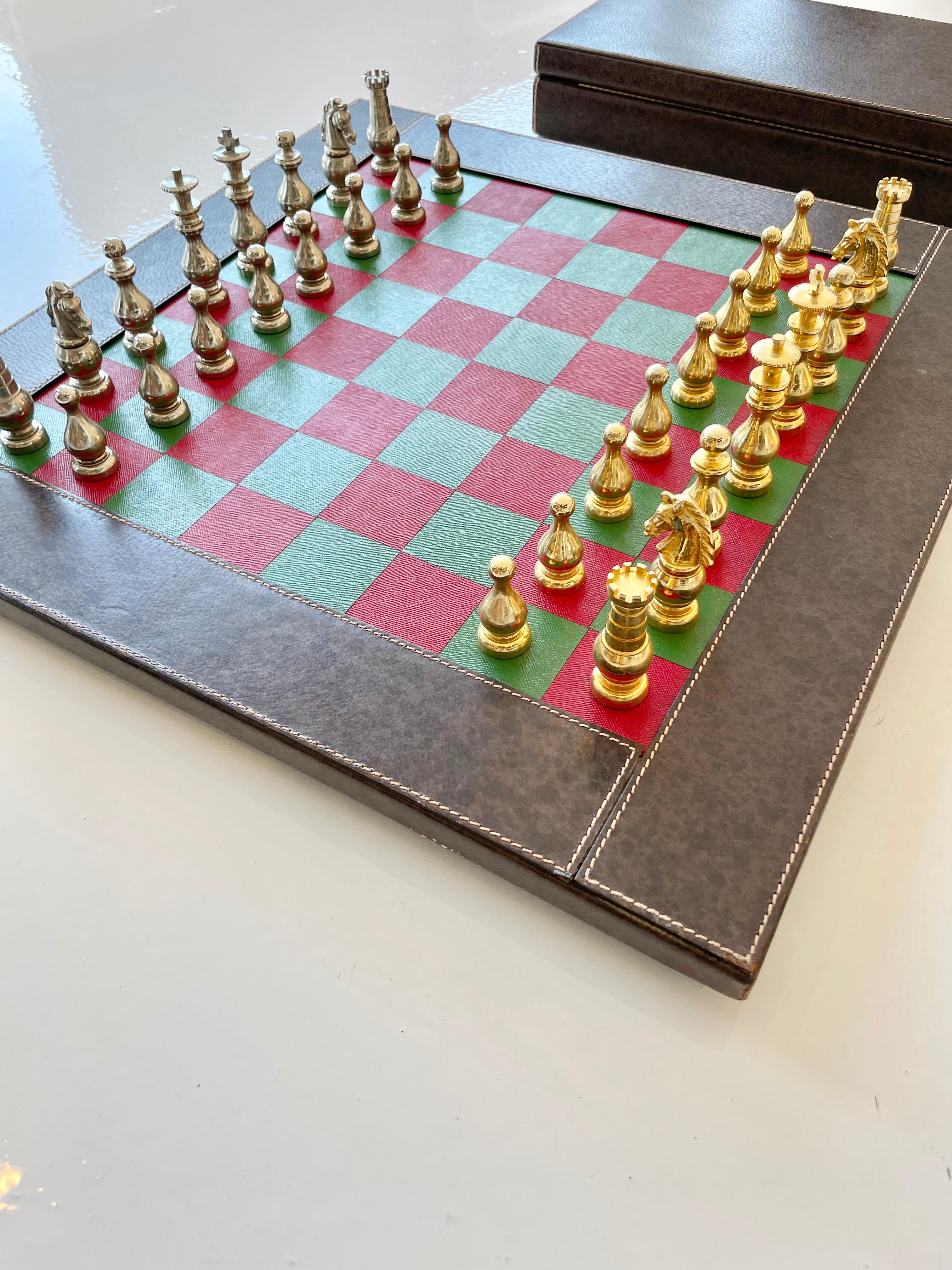Gucci Leather Backgammon and Chess Set In Good Condition In Los Angeles, CA