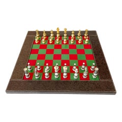 Vintage Gucci Leather Backgammon and Chess Set