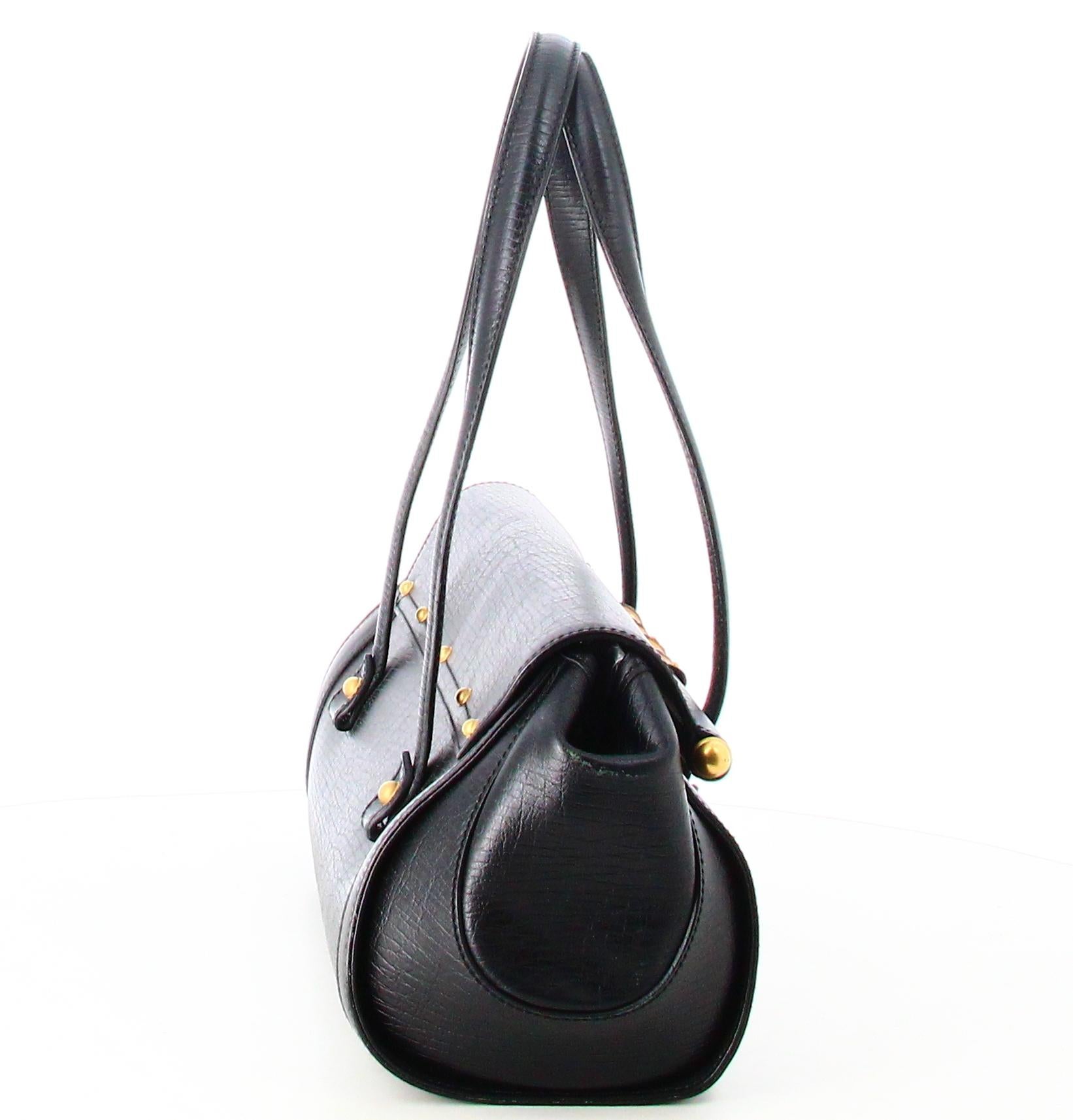 Gucci Leather Bamboo Bullet Shoulder Bag In Good Condition In PARIS, FR