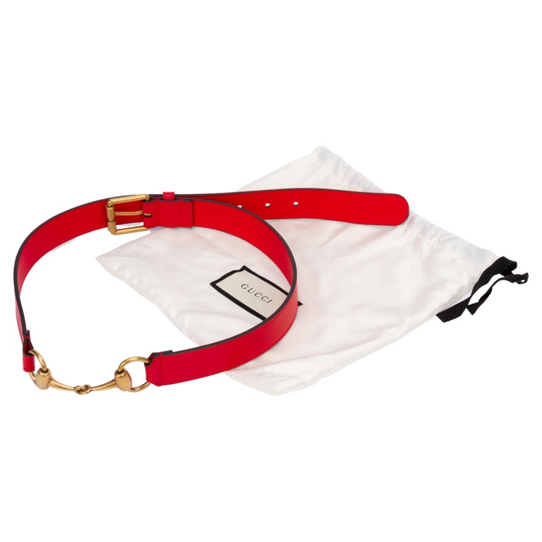 Gucci Leather Belt with Horse-bit Detail For Sale at 1stDibs display picture 1