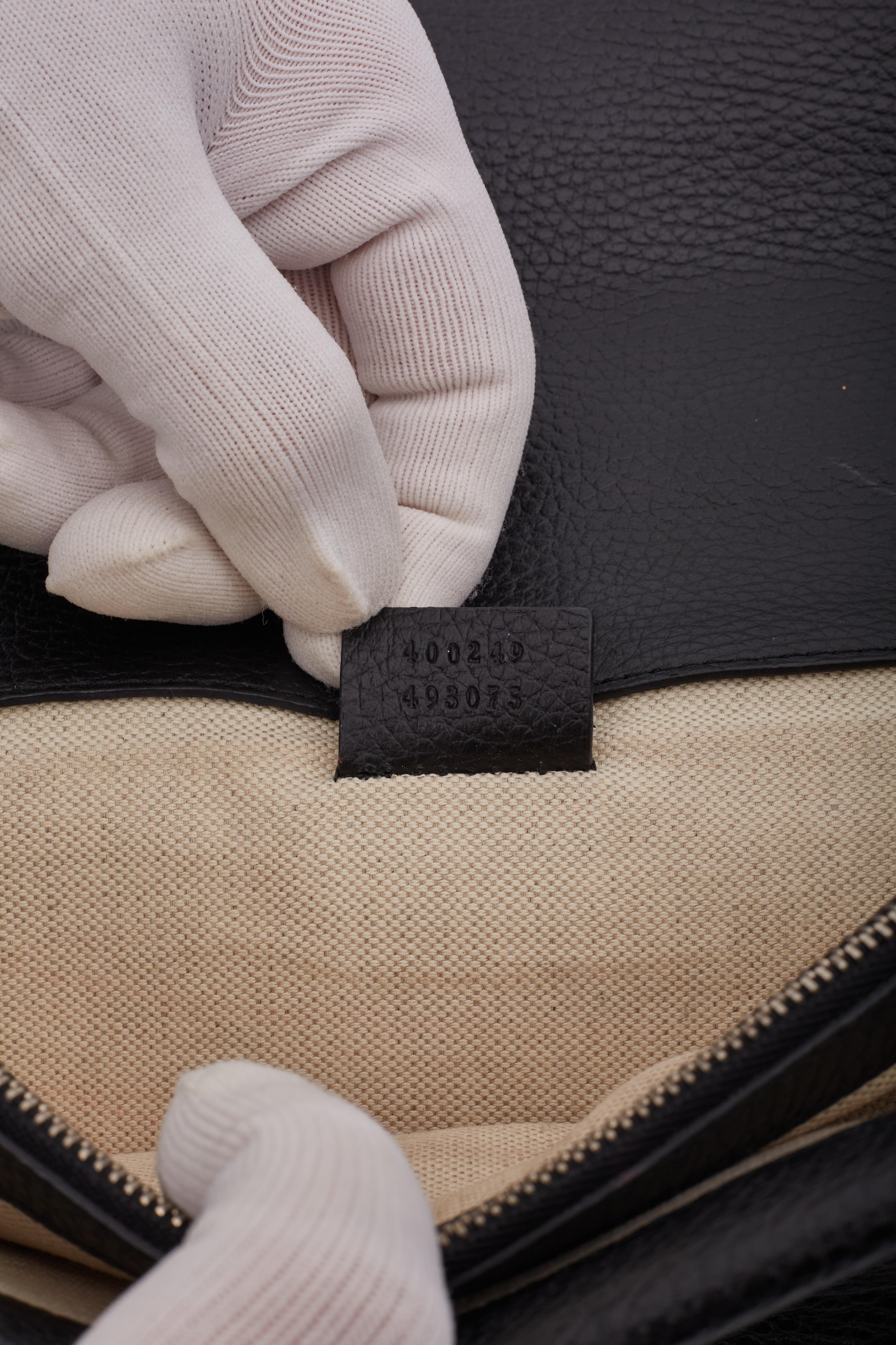 Gucci Leather Black Crystal Embellished Dionysus Bag Small For Sale 5