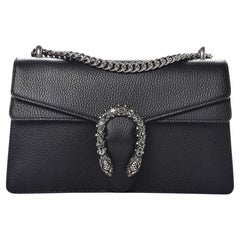 Gucci Leather Black Crystal Embellished Dionysus Bag Small