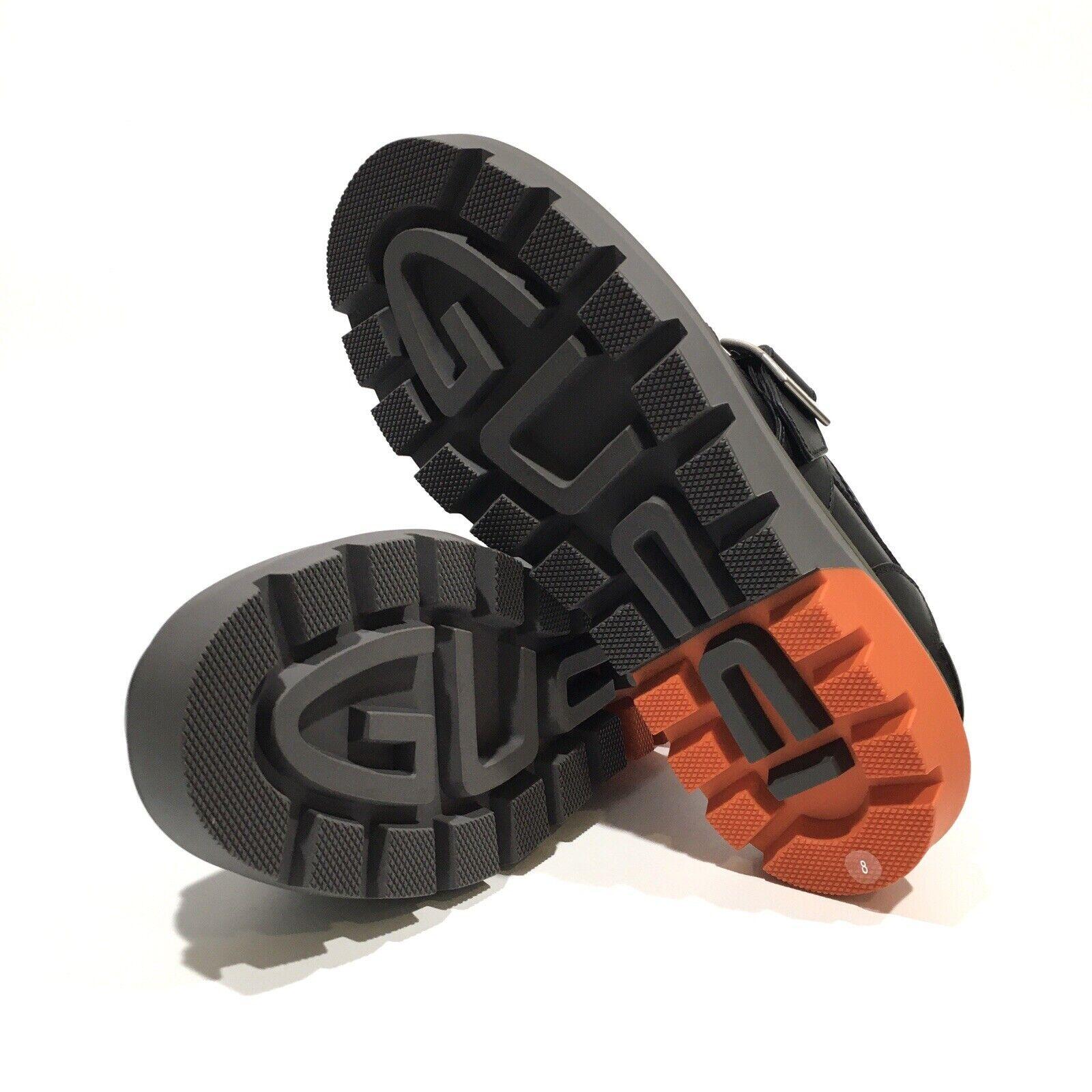 Gucci Leather Black Orange Lace Up Buckle Loafers US 10.5 For Sale 1