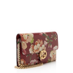 Gucci Leather Blooms Interlocking G Wallet on Chain