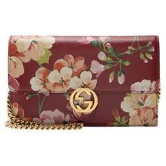 Gucci Leather Blooms Interlocking G Wallet on Chain