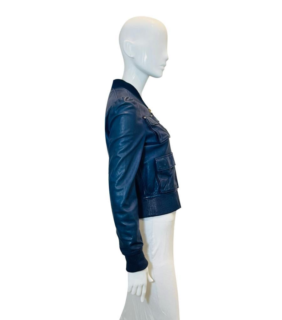 Gucci Leather Bomber Jacket In Excellent Condition In London, GB