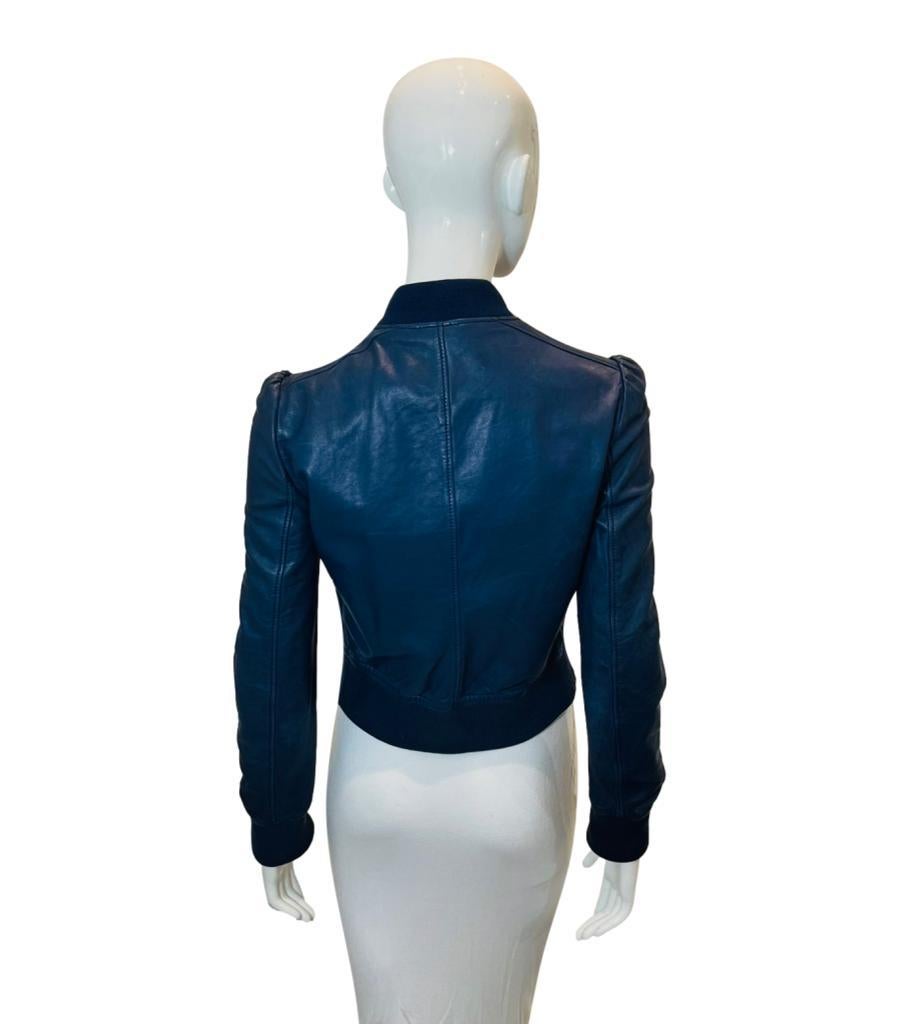 Women's Gucci Leather Bomber Jacket