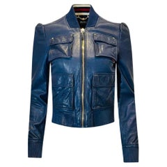 Used Gucci Leather Bomber Jacket