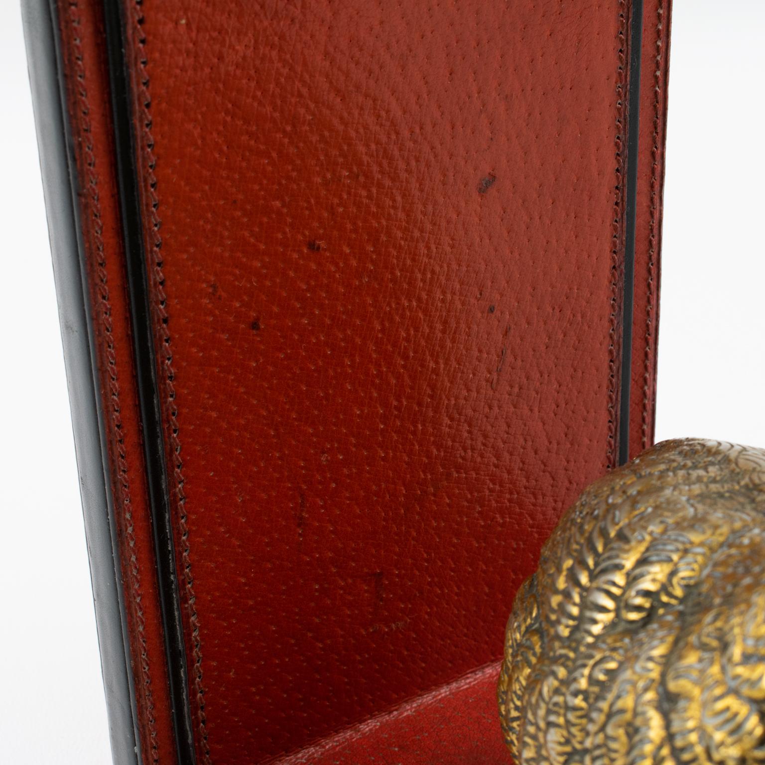 Gucci Leather Bookends with Birds Sculptures, circa 1970 For Sale 11