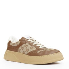 GUCCI leather canvas GG monogram logo chunky platform sneakers UK9.5 EU43.5