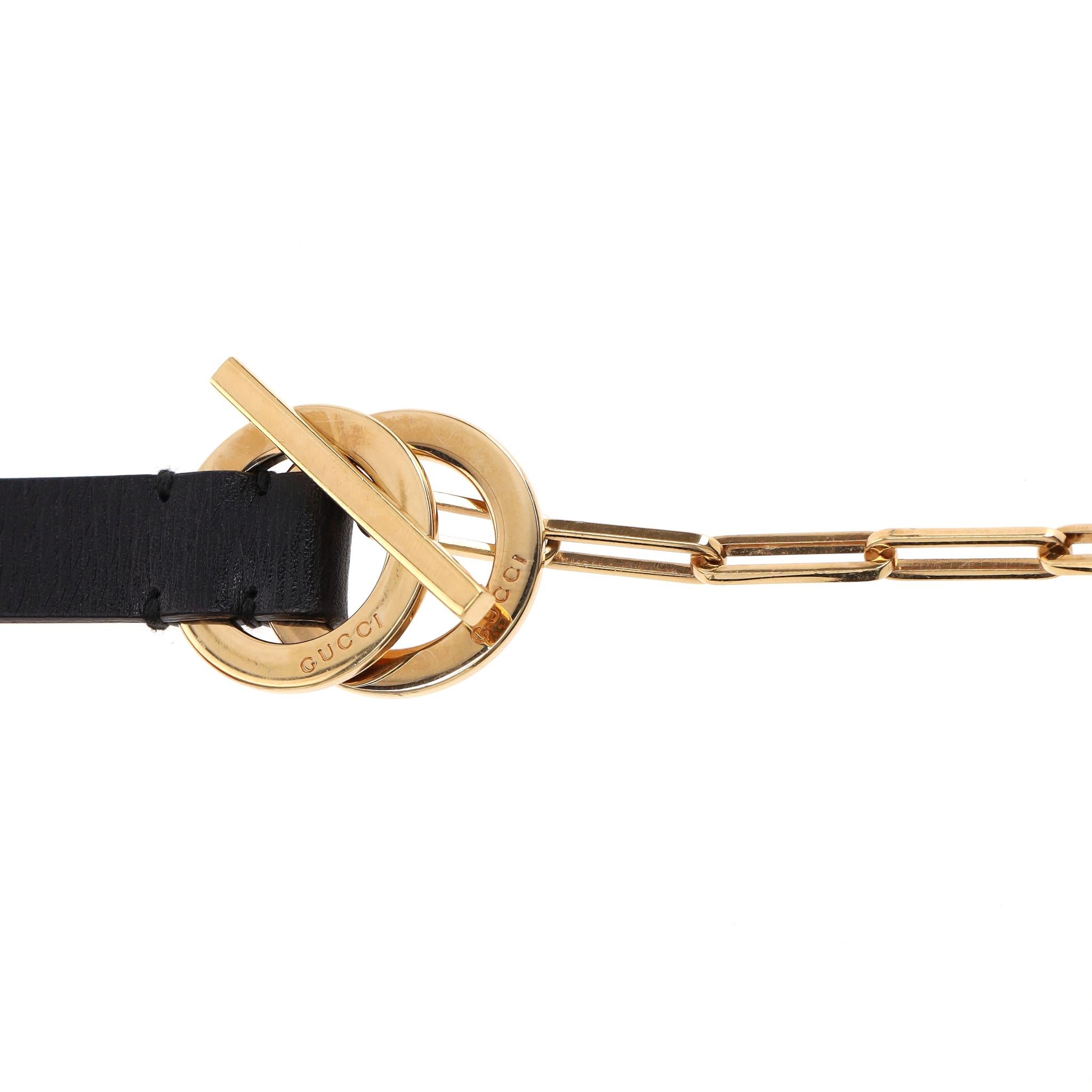 Cintura ad anello AT&T di Gucci in pelle e catena In condizioni ottime in vendita a London, GB
