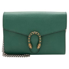 Gucci Leather Crystal Dionysus Chain Wallet