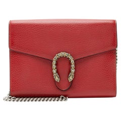 Gucci Leather Crystal Dionysus Chain Wallet