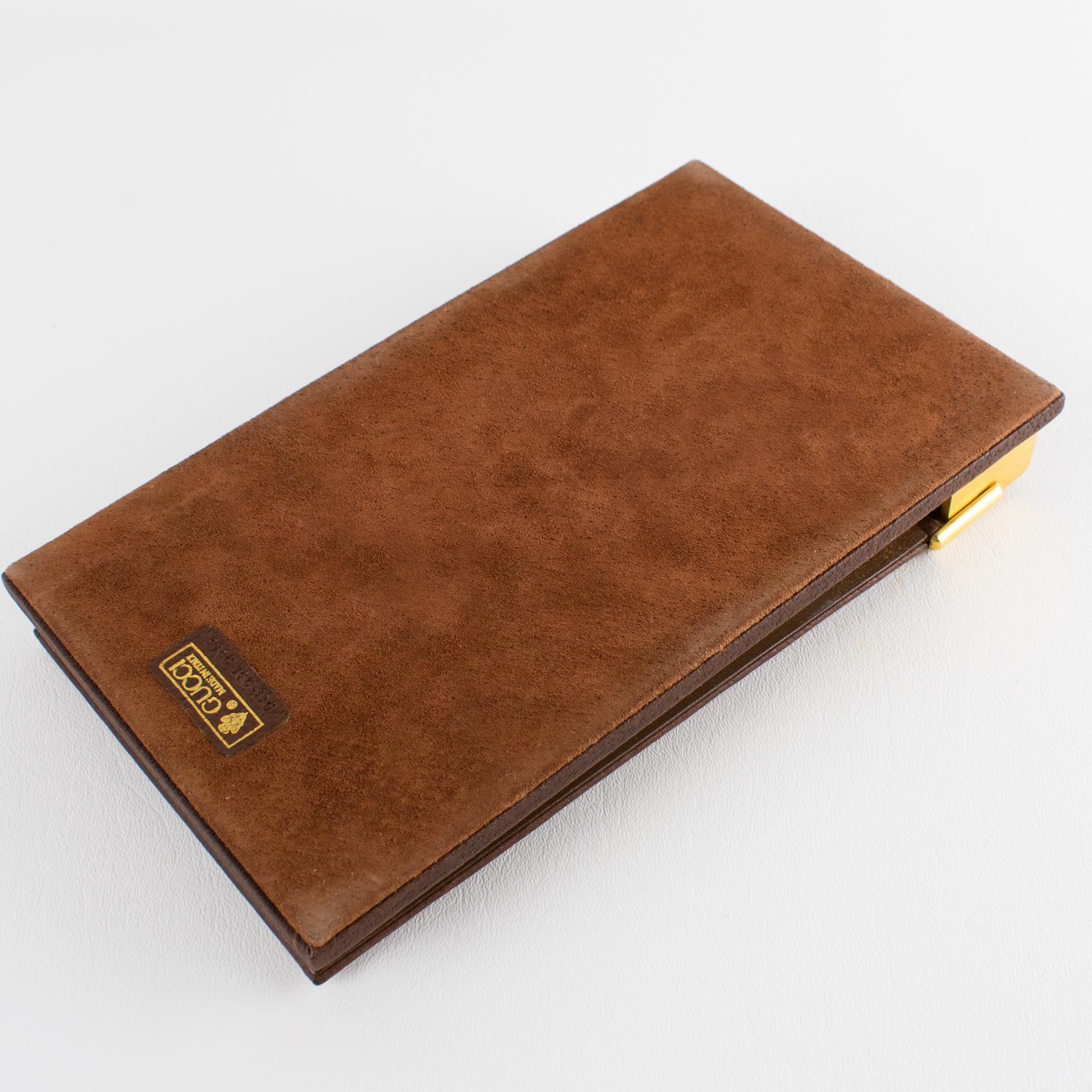Gucci Schreibtisch-Notizblock aus Leder mit Pferdemotiv, um 1970 im Angebot 9