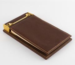 Gucci Leather Desk Notepad with Equestrian Motif, circa 1970