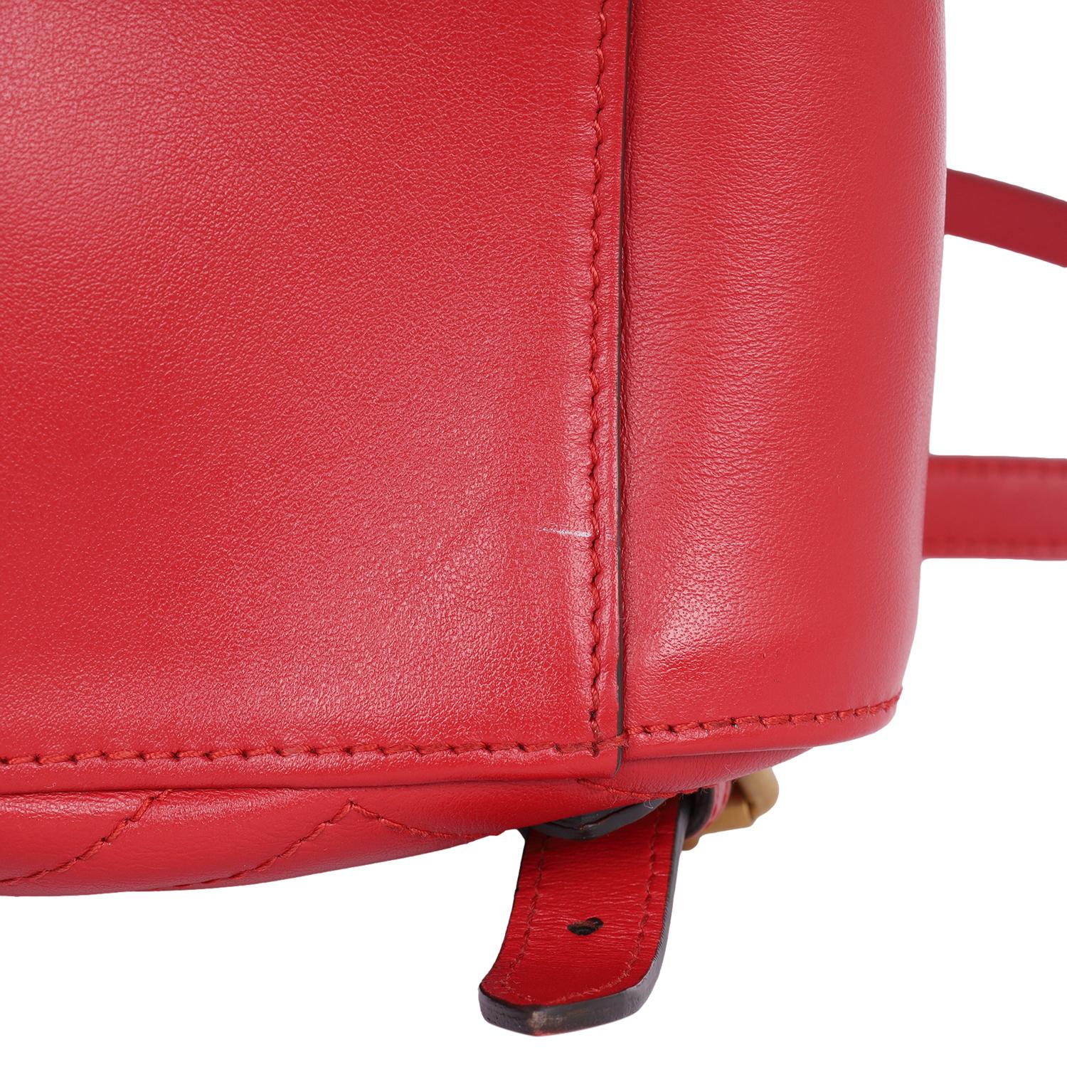 Gucci Leather GG Marmont Backpack red 6