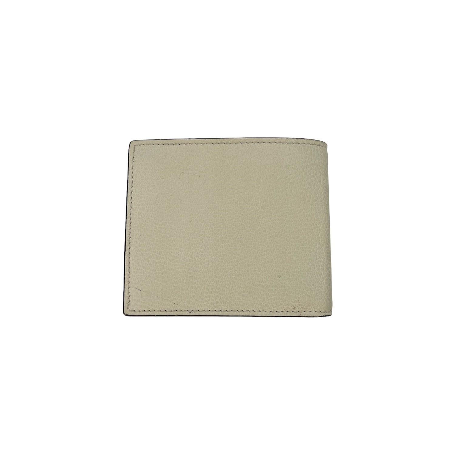Beige Gucci Leather Graphic Print Bifold Wallet For Sale