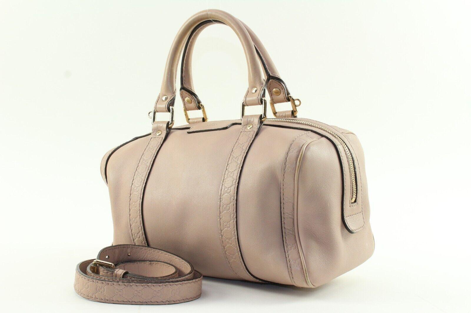 GUCCI Leather Guccissima Trim Boston Bag with Strap Joy 1GK1222K 8