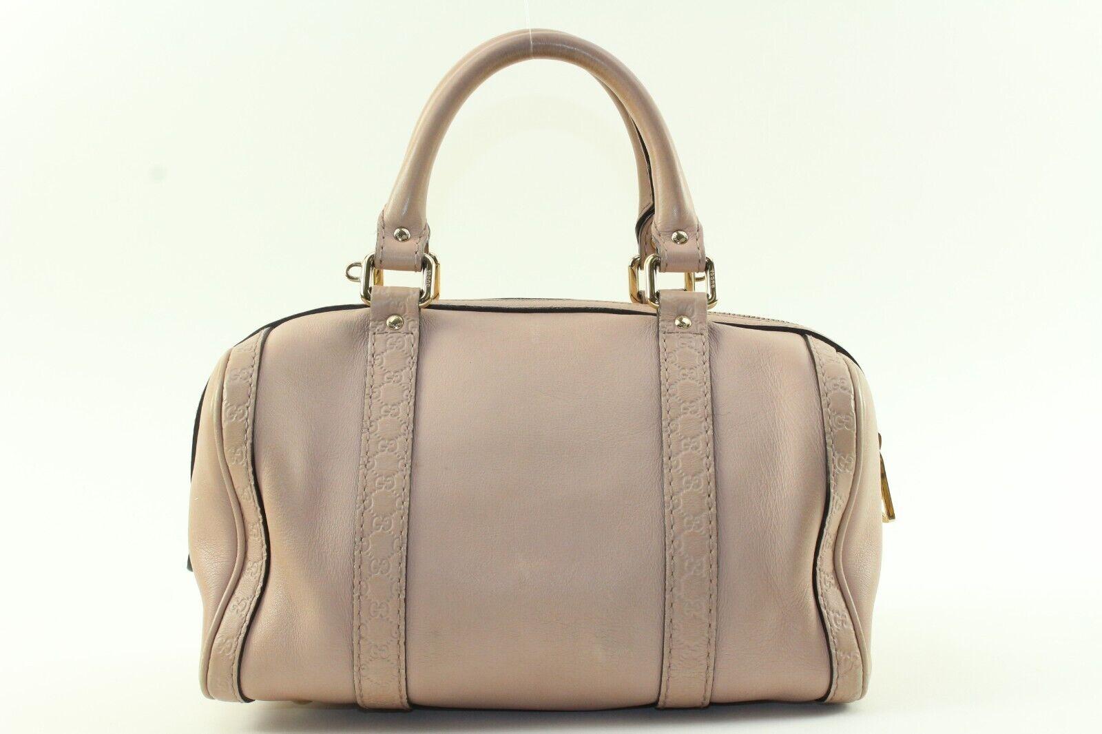 GUCCI Leather Guccissima Trim Boston Bag with Strap Joy 1GK1222K In Good Condition In Dix hills, NY