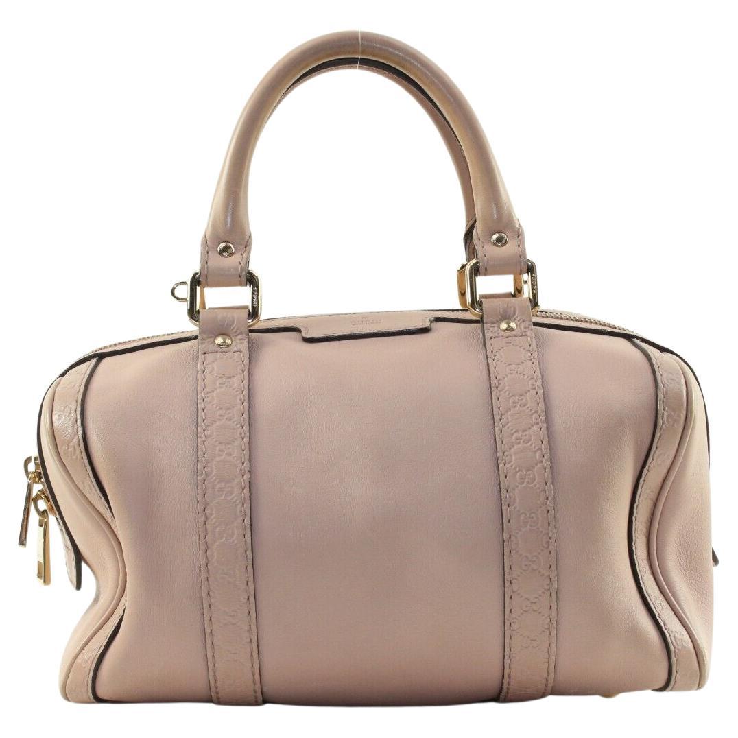 GUCCI Leather Guccissima Trim Boston Bag with Strap Joy 1GK1222K