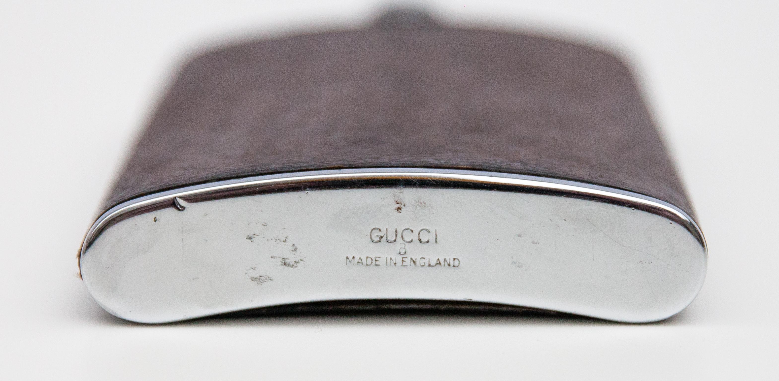 Late 20th Century Gucci Leather Hip Flask 1970 For Sale