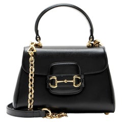 Borsa Gucci in pelle Horsebit 1955 Mini con manico superiore e catena